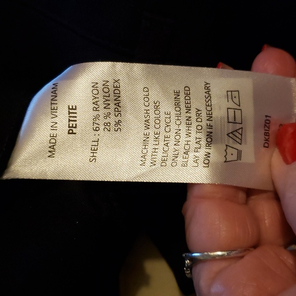 Quince Stretch Ponte Straight Leg Lady's Pant Color: Black - Picture 6 of 12